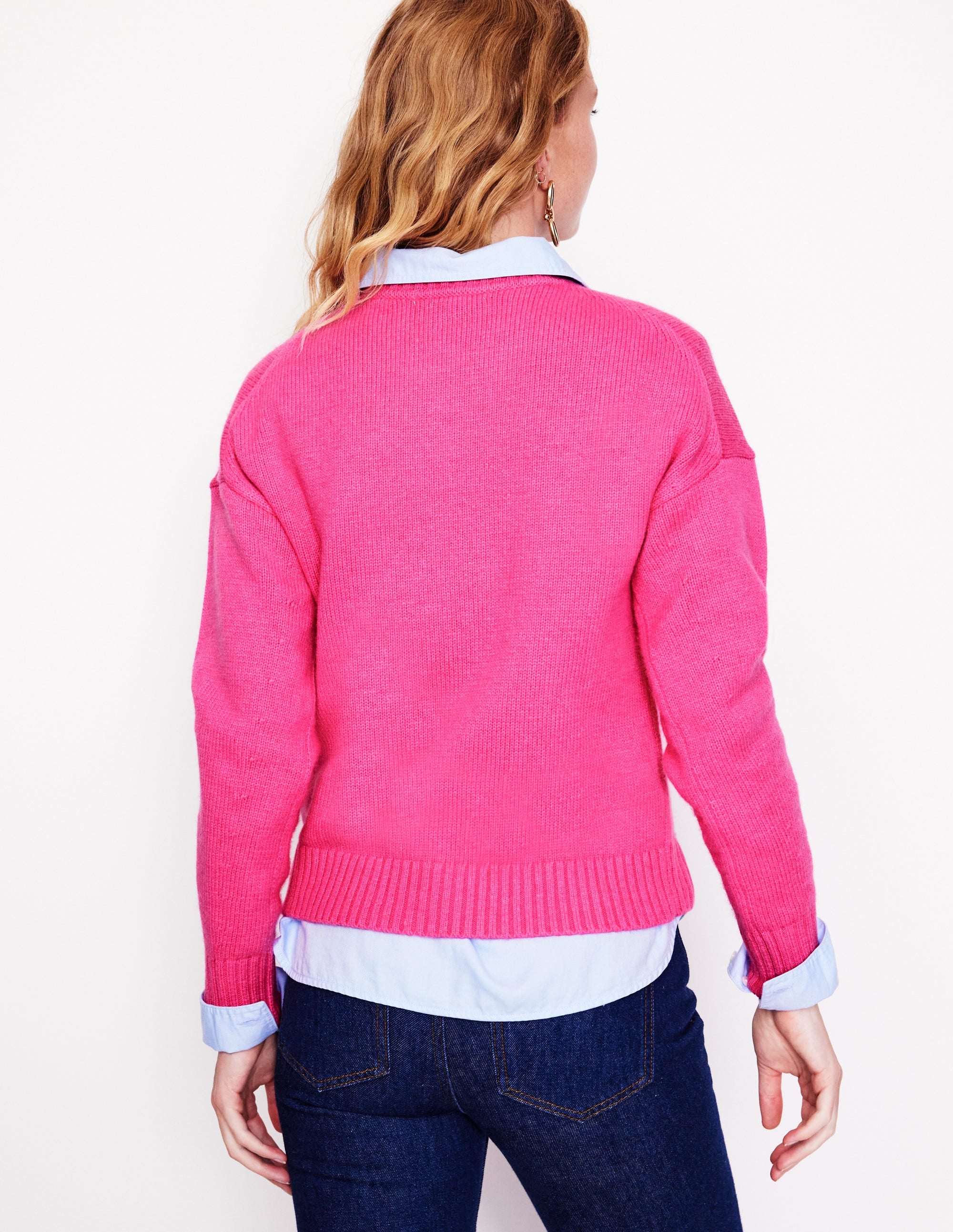 Natalie Embroidered Jumper-Party Pink, Bulldog - Image 3
