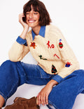 Heritage Cable Jumper-Warm Ivory, Ho Ho Ho