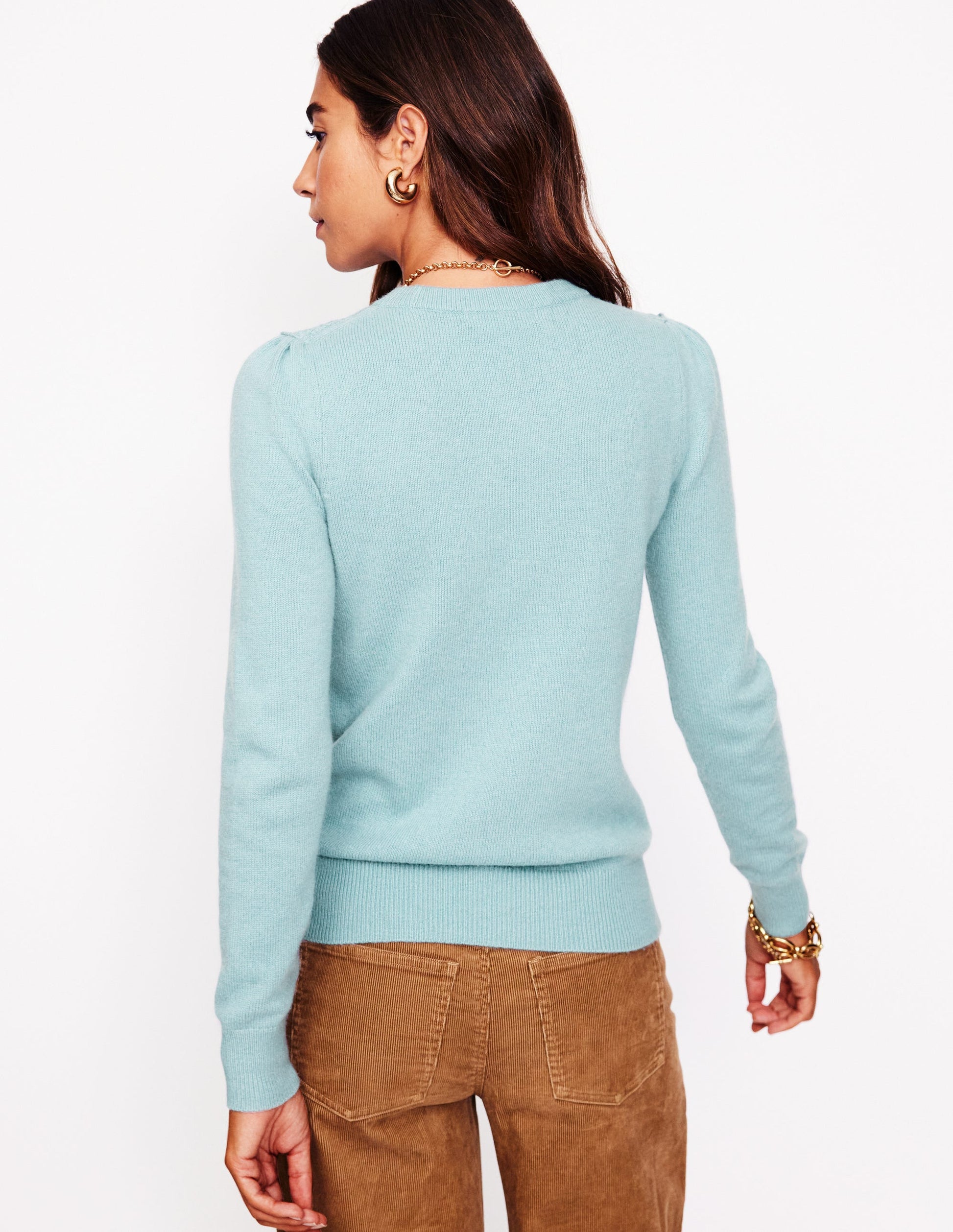 Flower Motif Jumper-Seamist Blue Melange-3