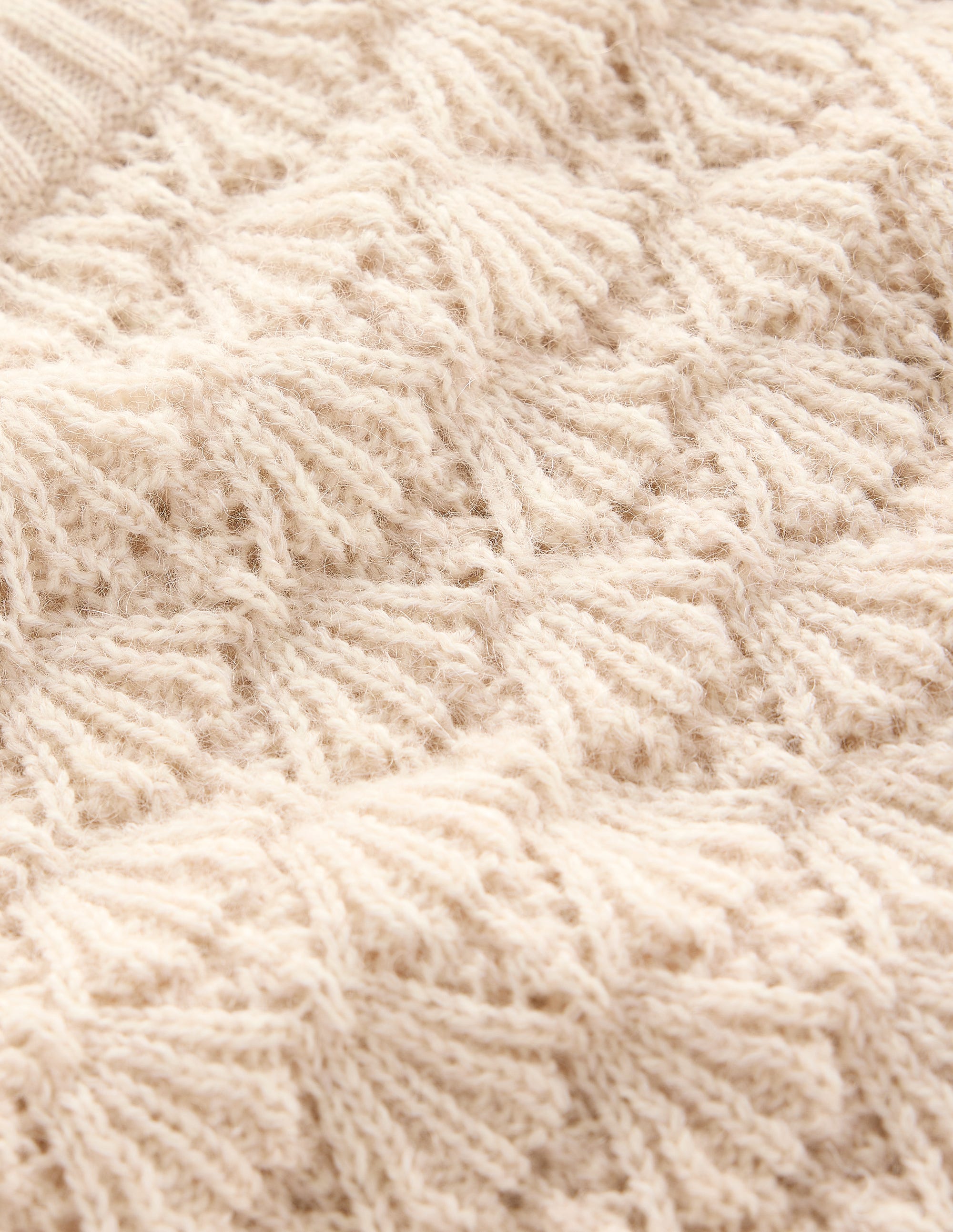 Chunky Pointelle Jumper-Warm Ivory - Image 6