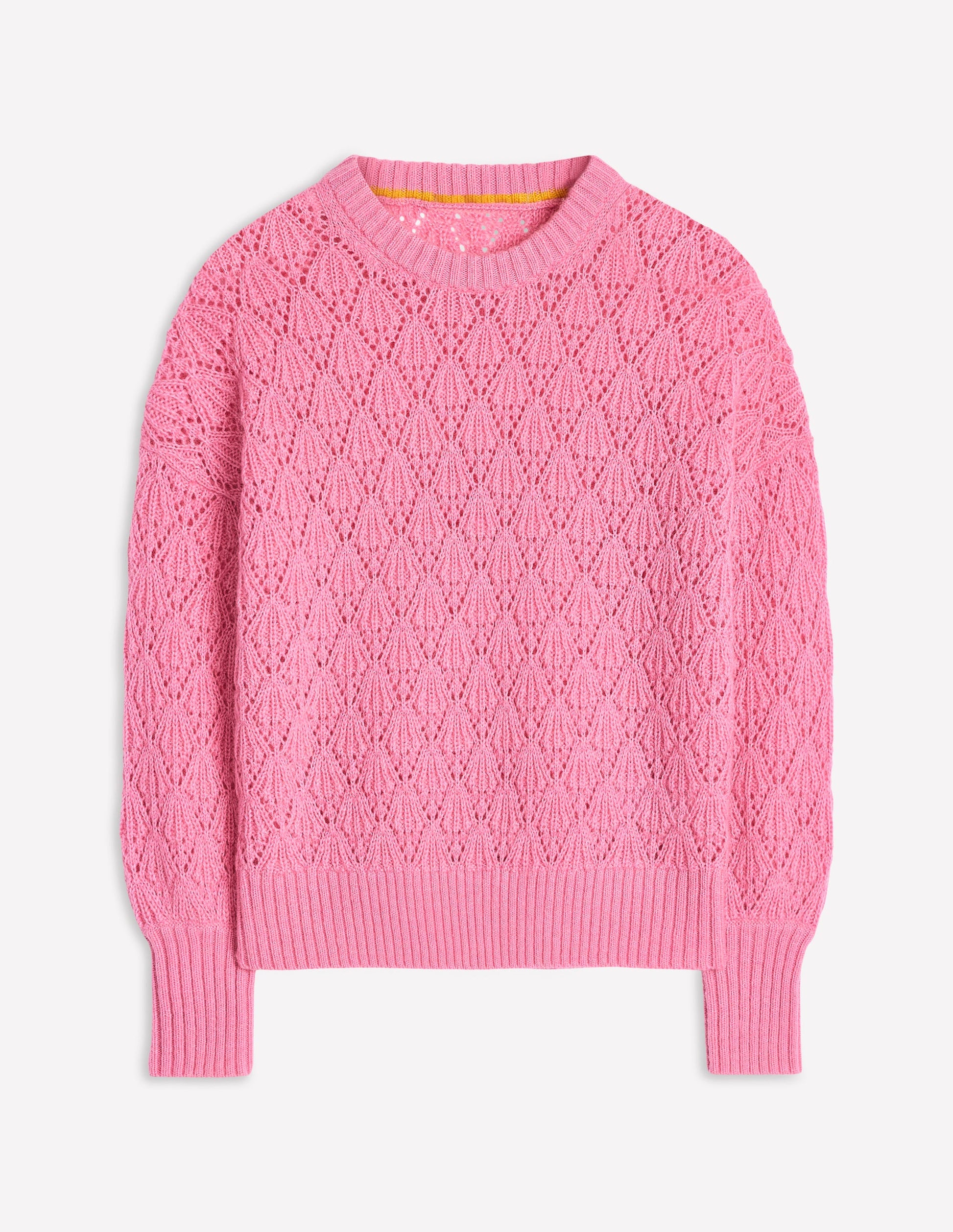 Chunky Pointelle Jumper-Old Rose Pink-6