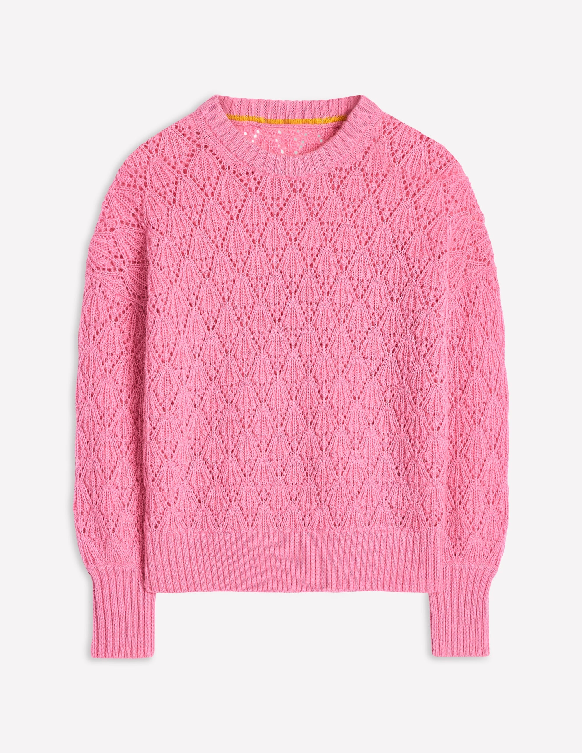 Chunky Pointelle Jumper-Old Rose Pink - Image 6