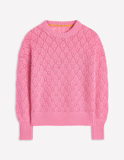 Chunky Pointelle Jumper-Old Rose Pink-6