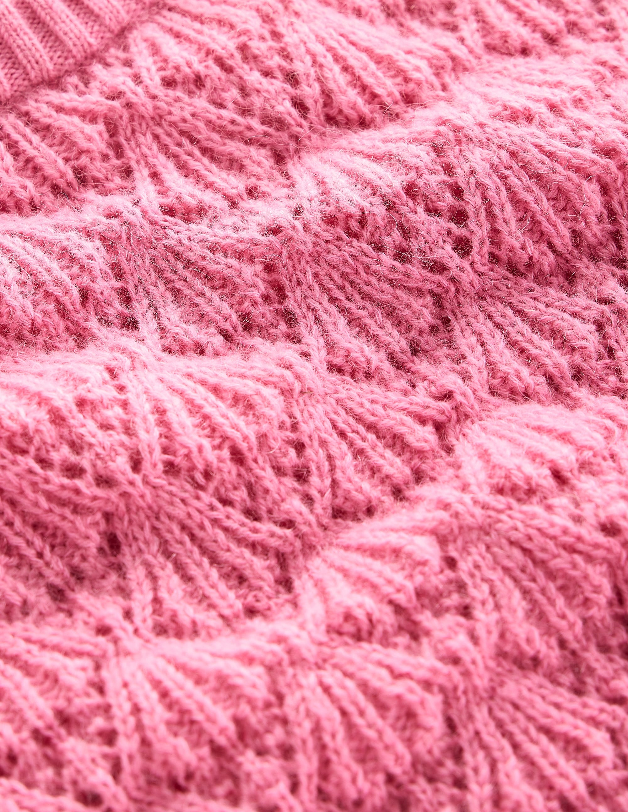 Chunky Pointelle Jumper-Old Rose Pink - Image 7