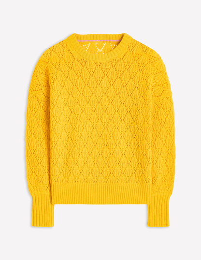 Chunky Pointelle Jumper-Pineapple Yellow-6