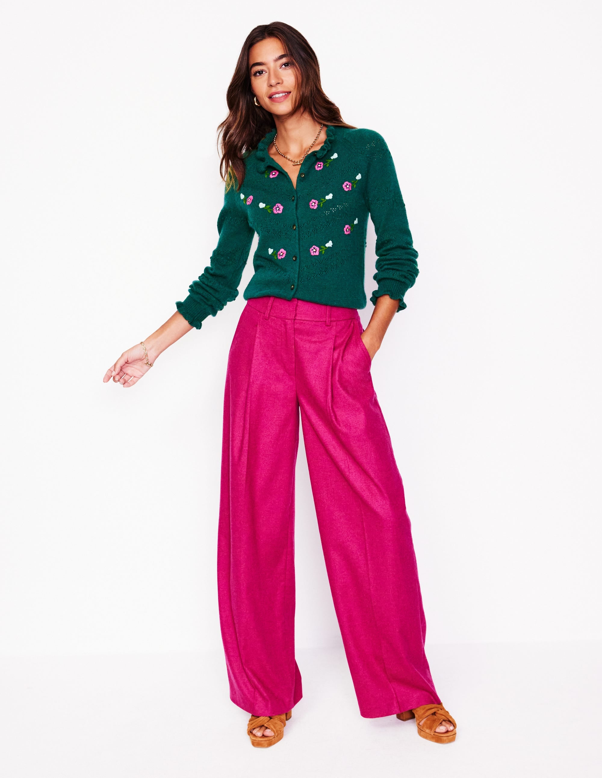 Fae Embroidered Cardigan-Glade Green - Image 4