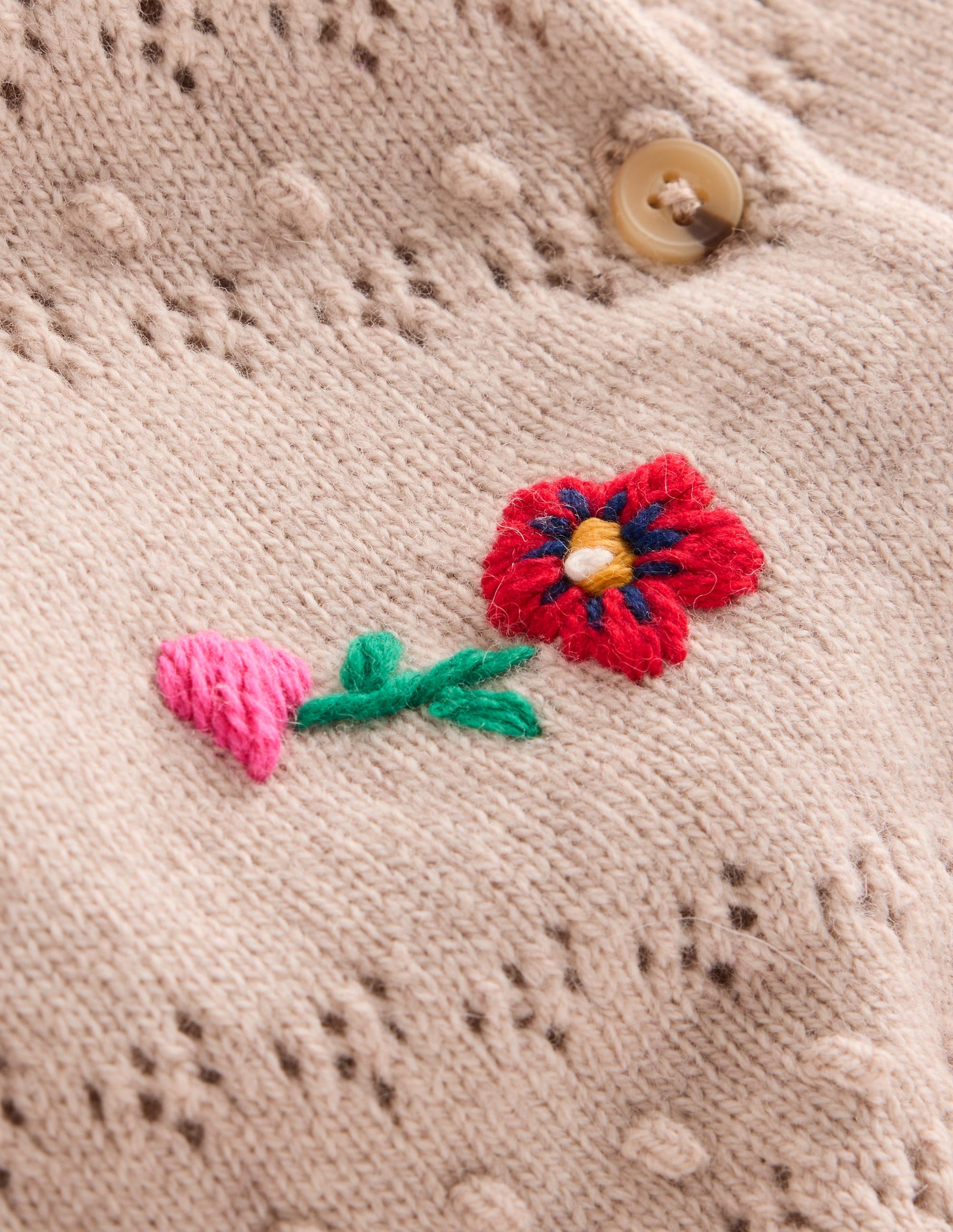 Fae Embroidered Cardigan-Oatmeal Melange-7