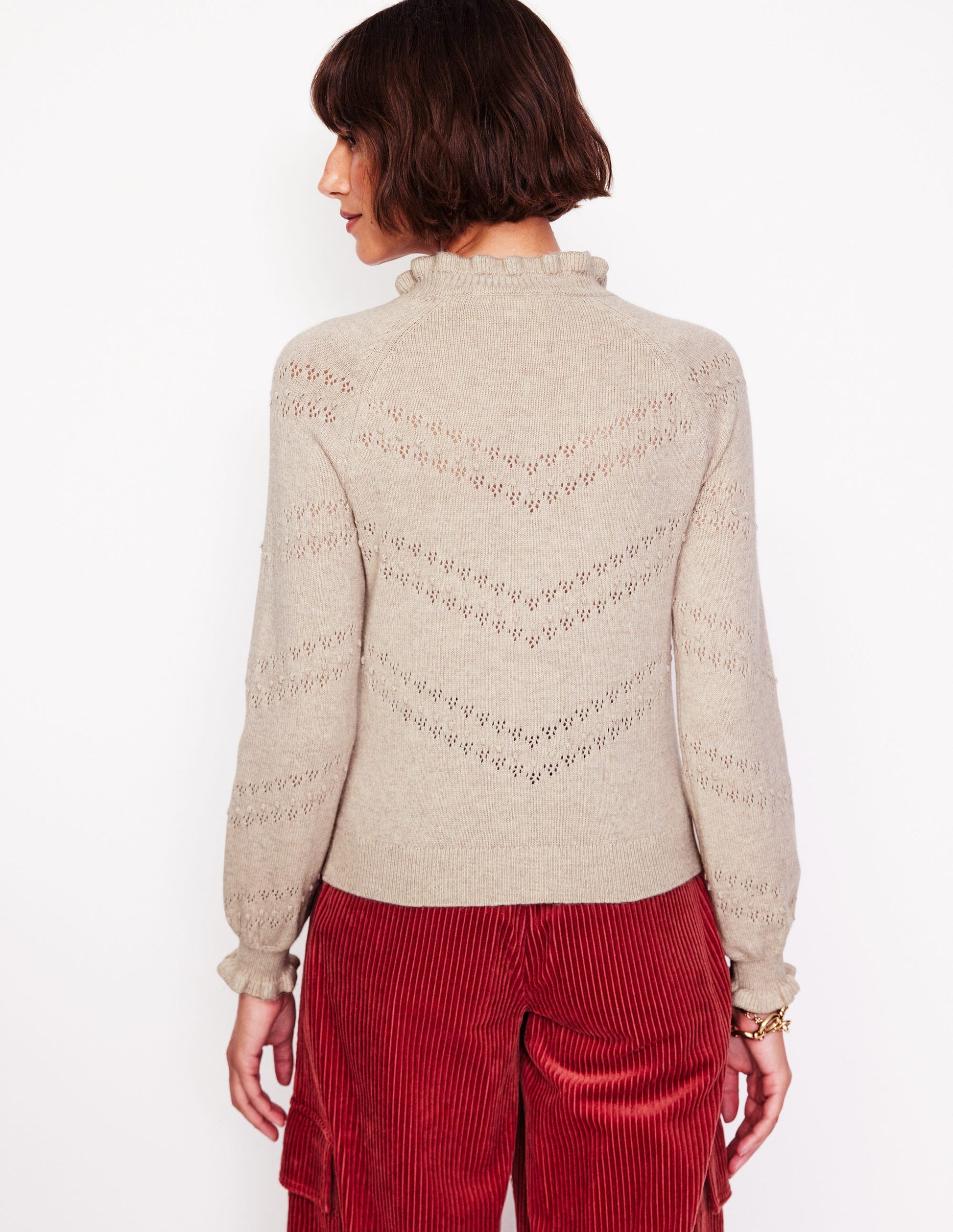 Fae Embroidered Cardigan-Oatmeal Melange-3
