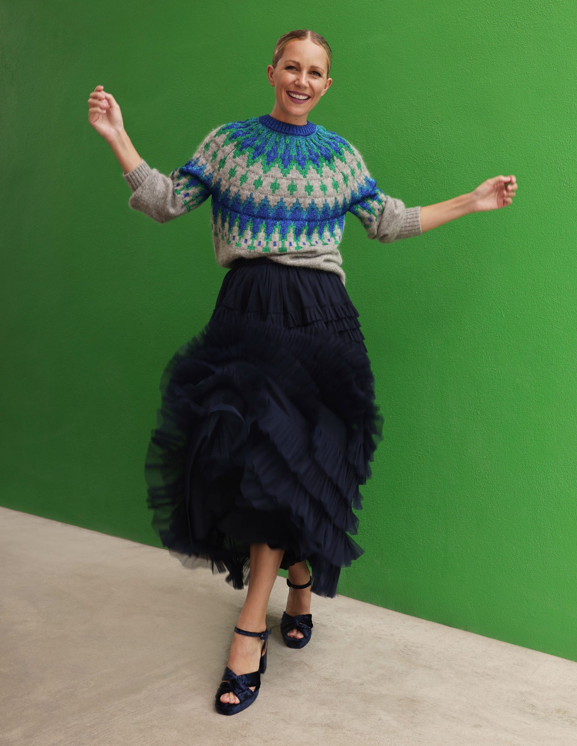 Kat Sparkle Fair Isle Jumper-Grey Melange-7