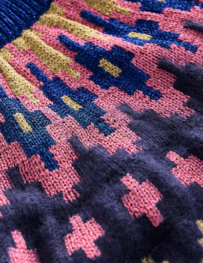 Kat Sparkly Fair Isle Jumper-Navy-9