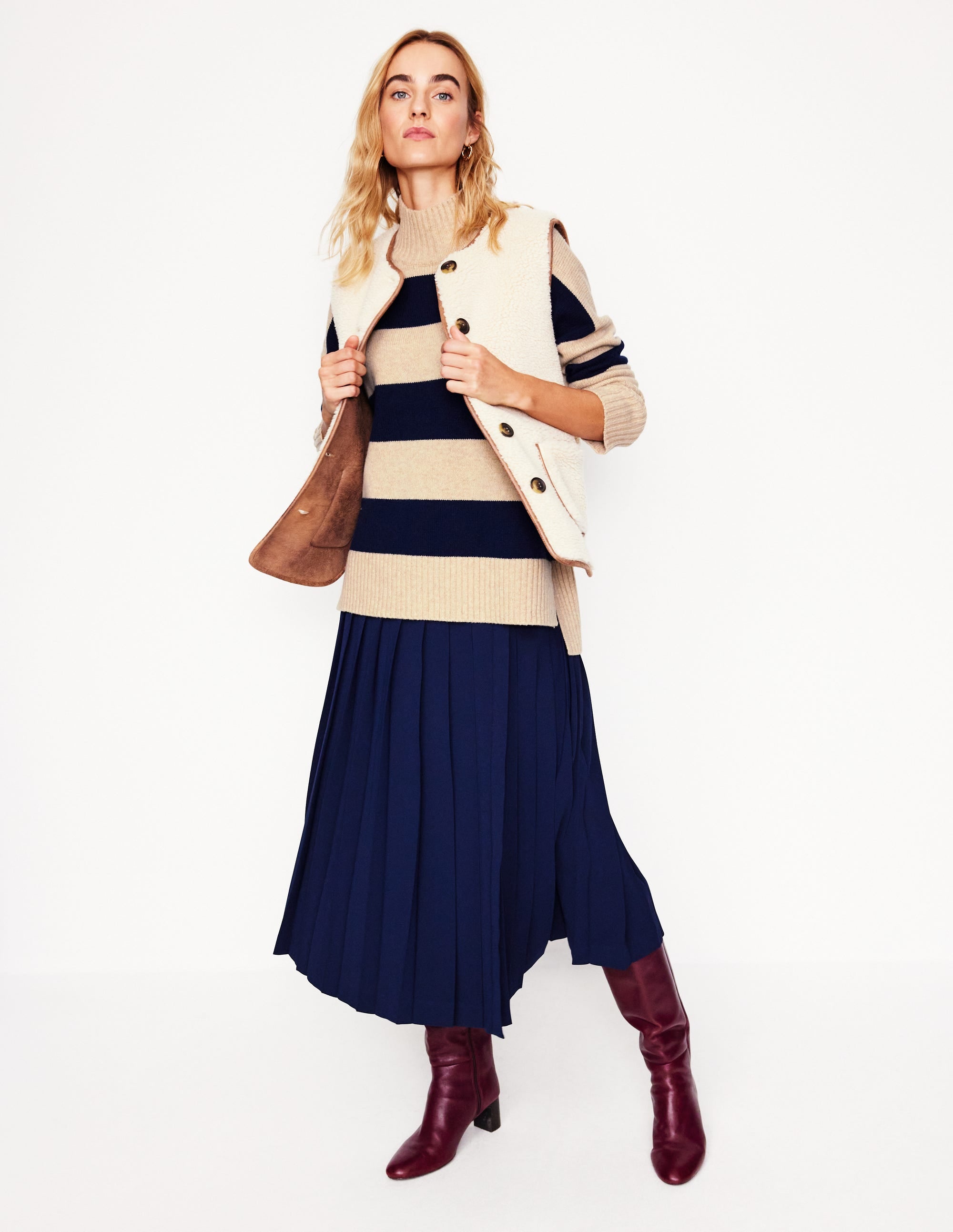 Jessica Oversized Jumper-Chinchilla Melange, Navy - Image 7