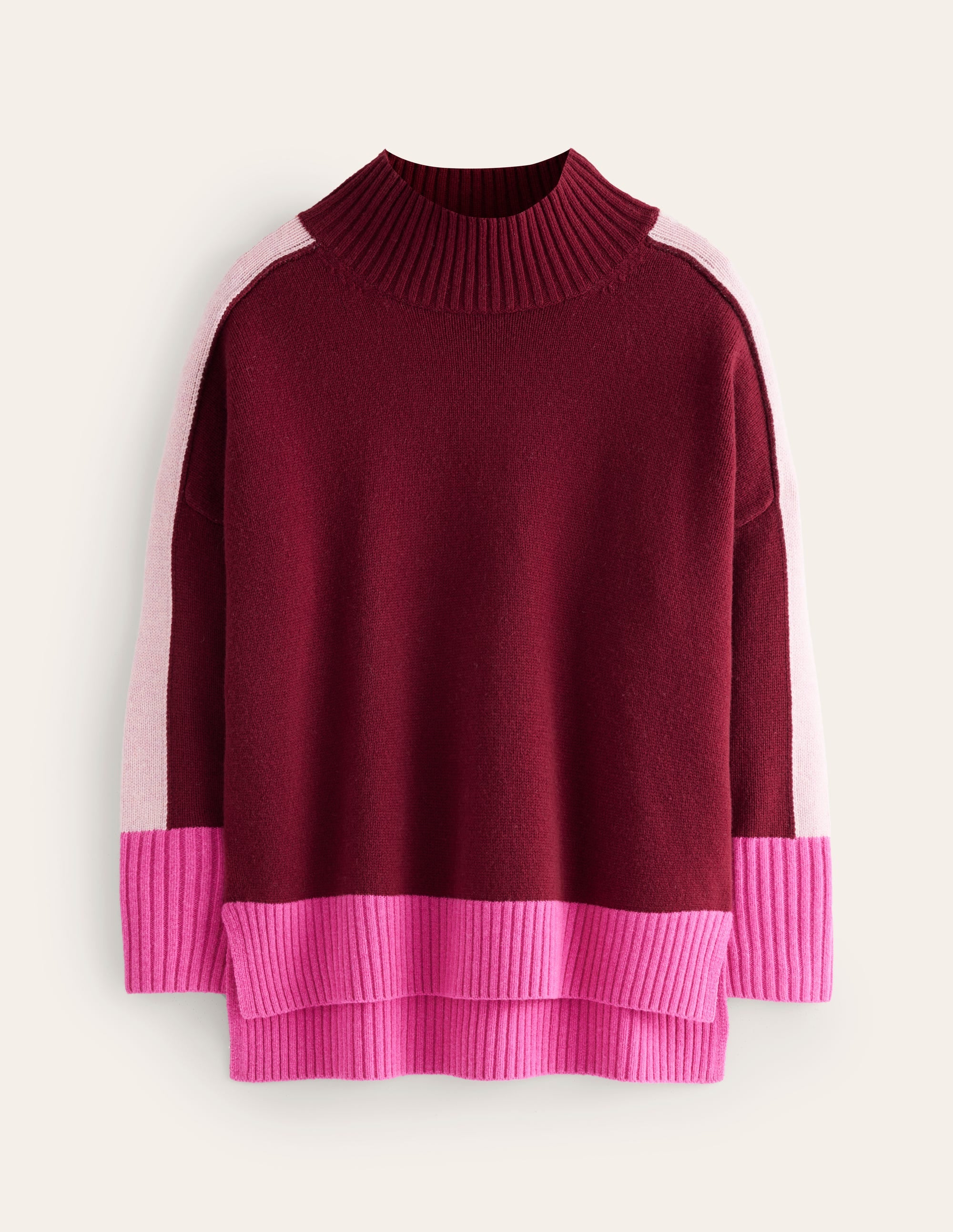 Jessica Oversized Jumper-Deep Wisteria, Colour Block - Image 8