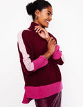 Jessica Oversized Jumper-Deep Wisteria, Colour Block
