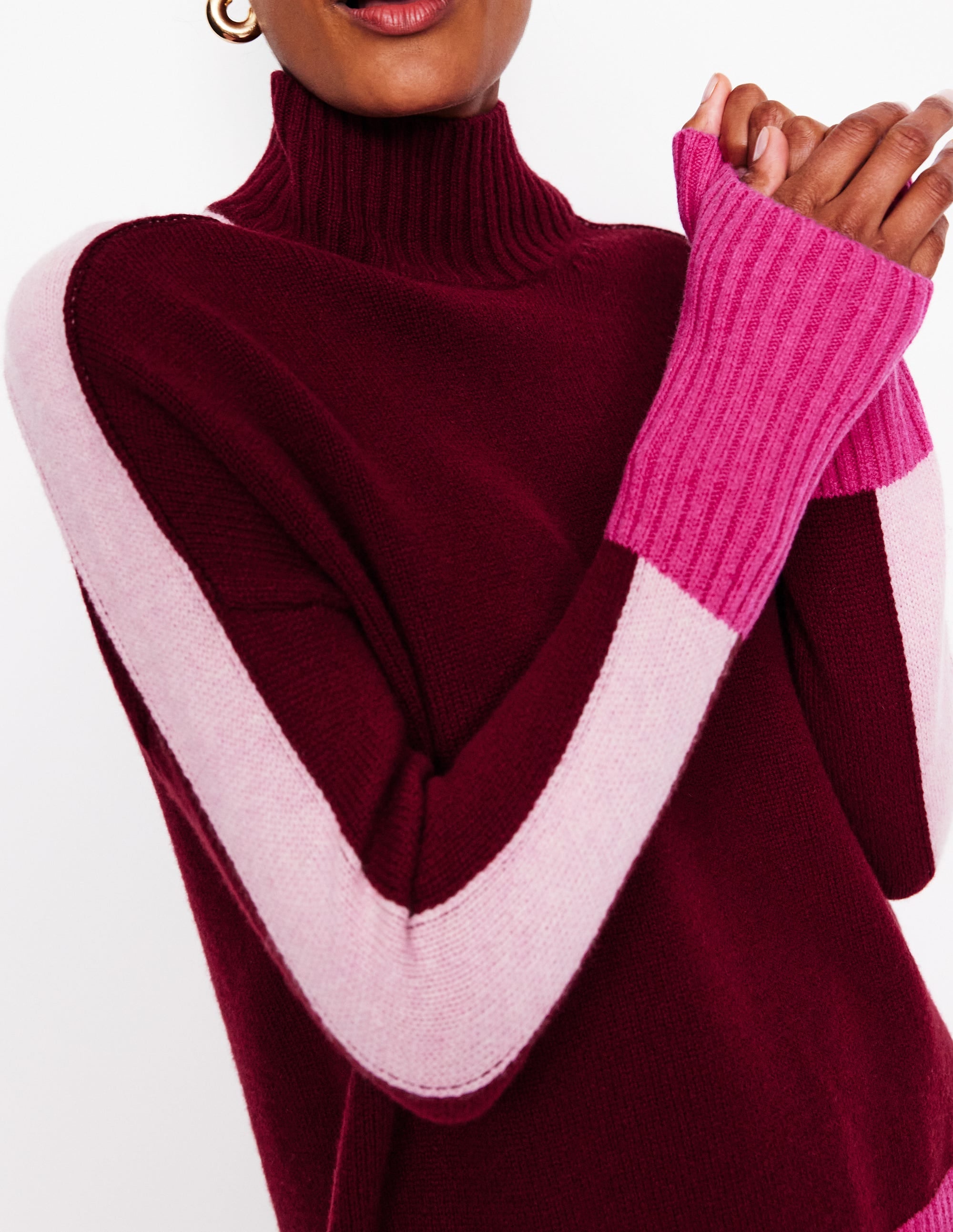 Jessica Oversized Jumper-Deep Wisteria, Colour Block - Image 2