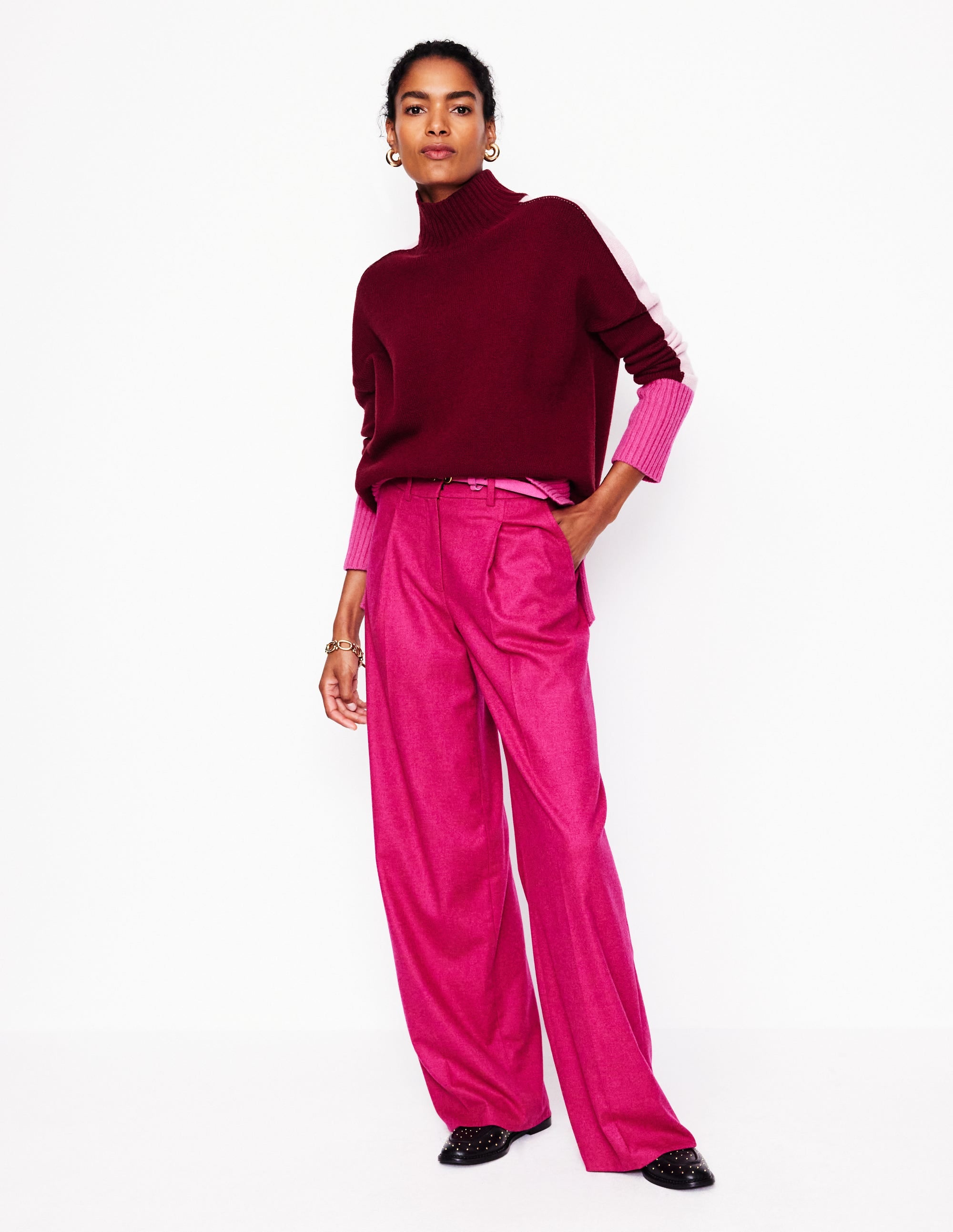 Jessica Oversized Jumper-Deep Wisteria, Colour Block - Image 6