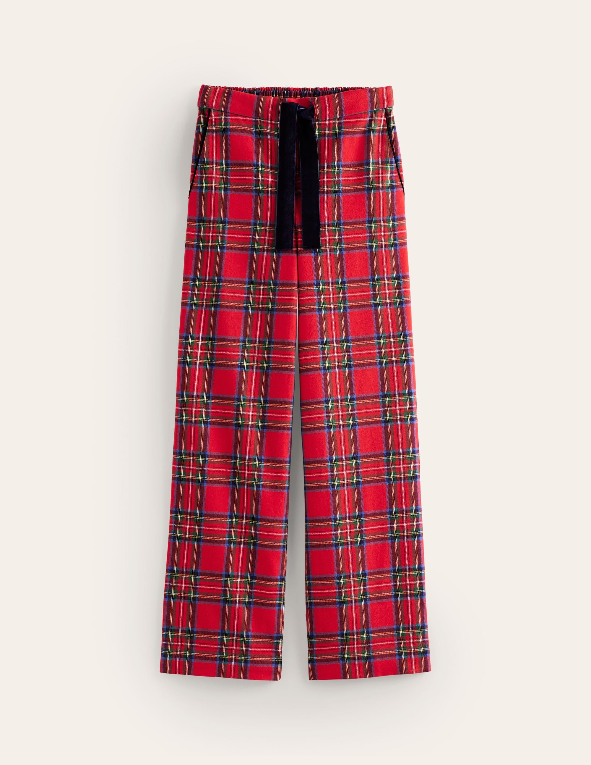 Brushed Cotton Pyjama Trousers-Red and Blue Check - Image 5