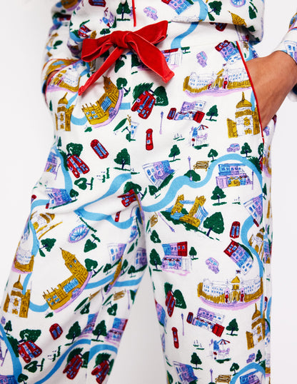 Brushed Cotton Pyjama Trousers-Multi, London Town-2