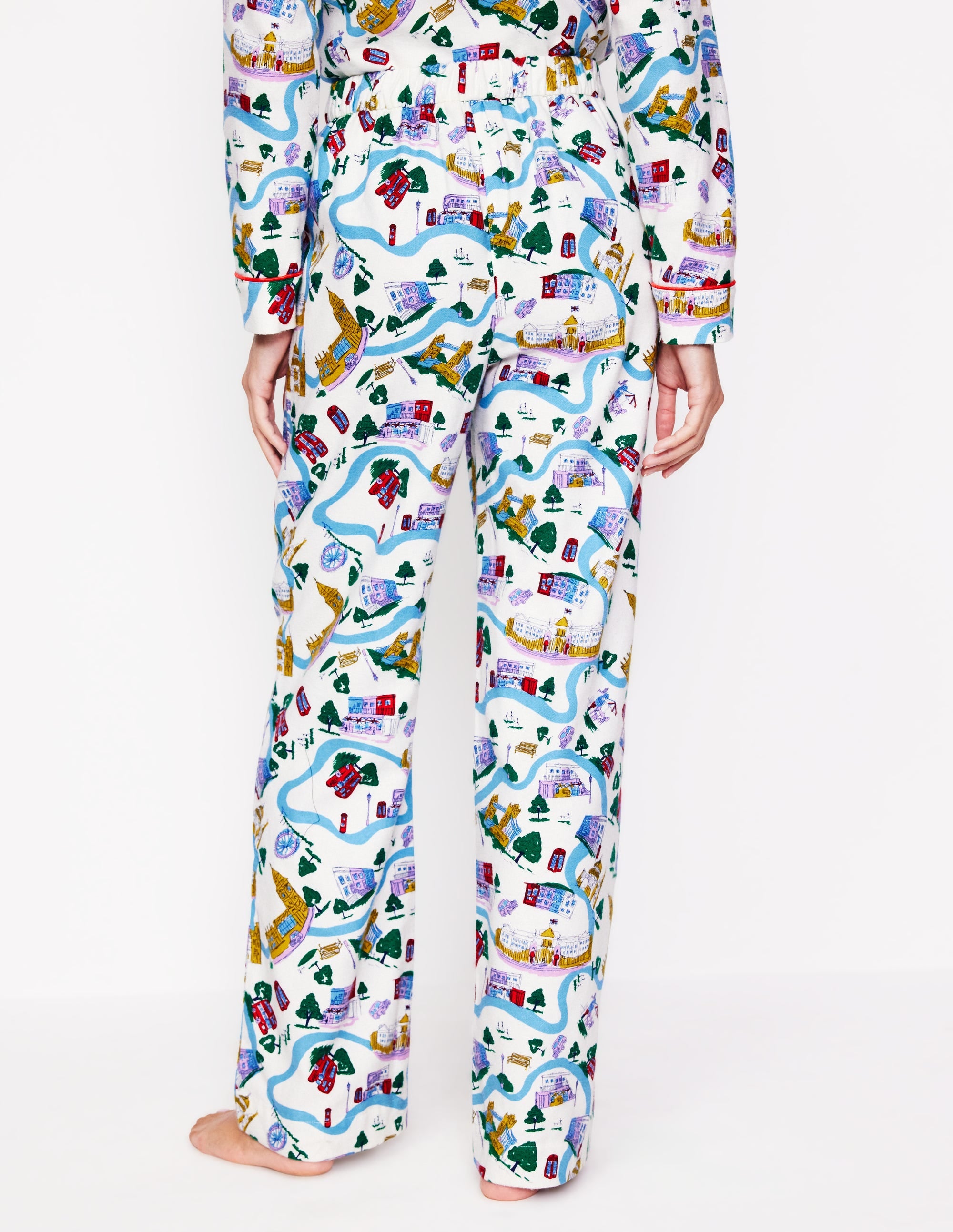 Brushed Cotton Pyjama Trousers-Multi, London Town - Image 3