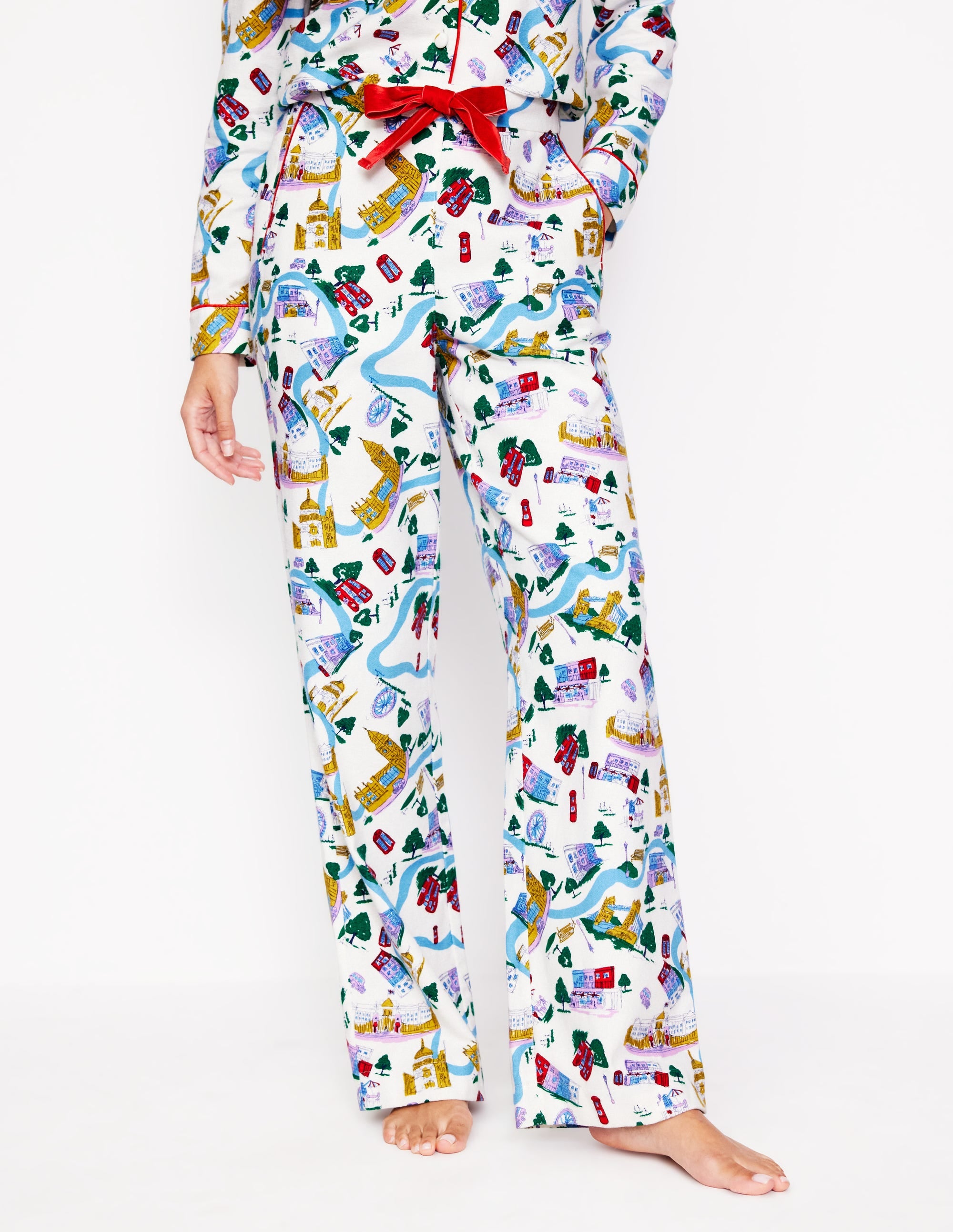 Brushed Cotton Pyjama Trousers-Multi, London Town - Image 4