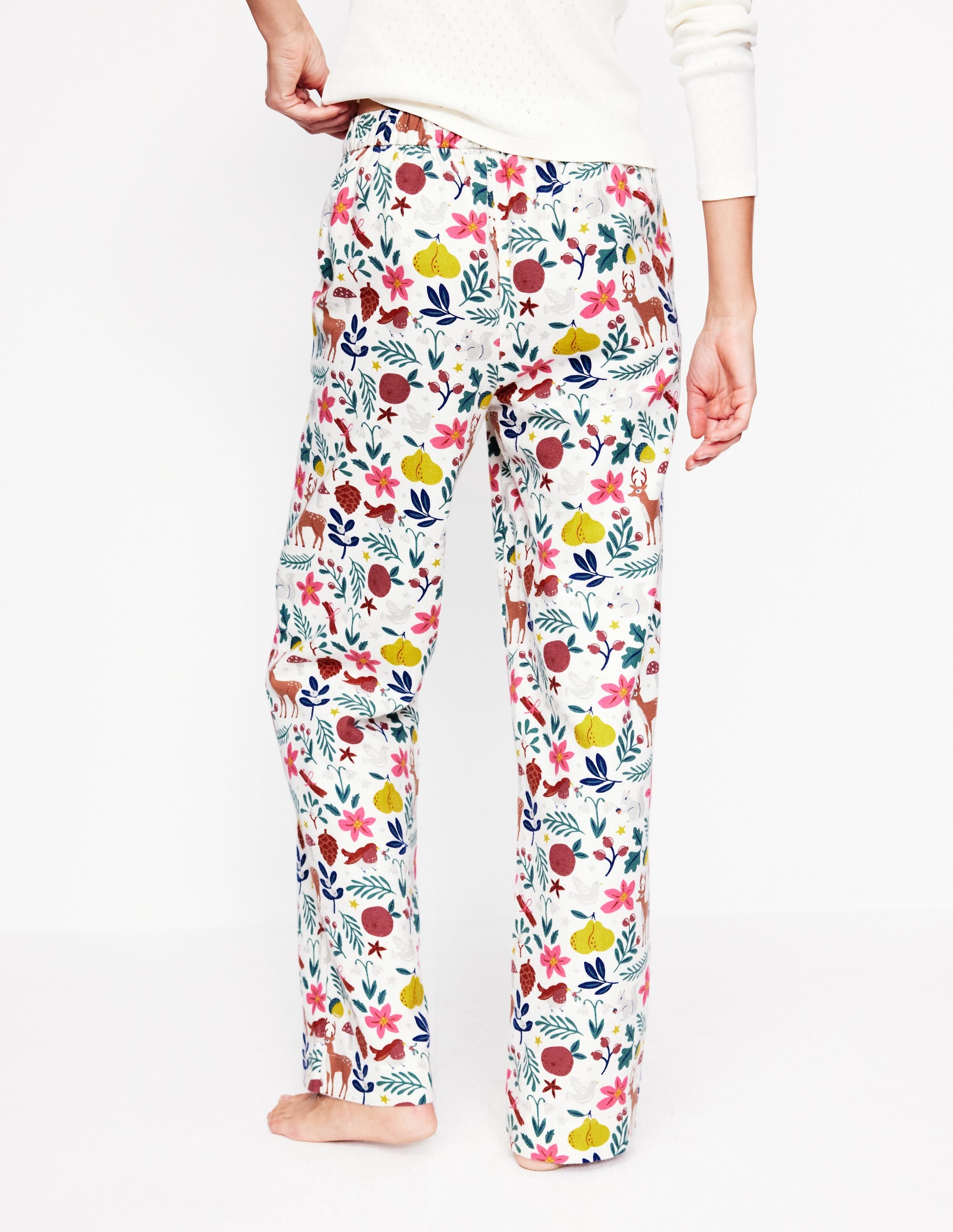 Brushed Cotton Pyjama Trouser-Woodland, Multi - Image 3