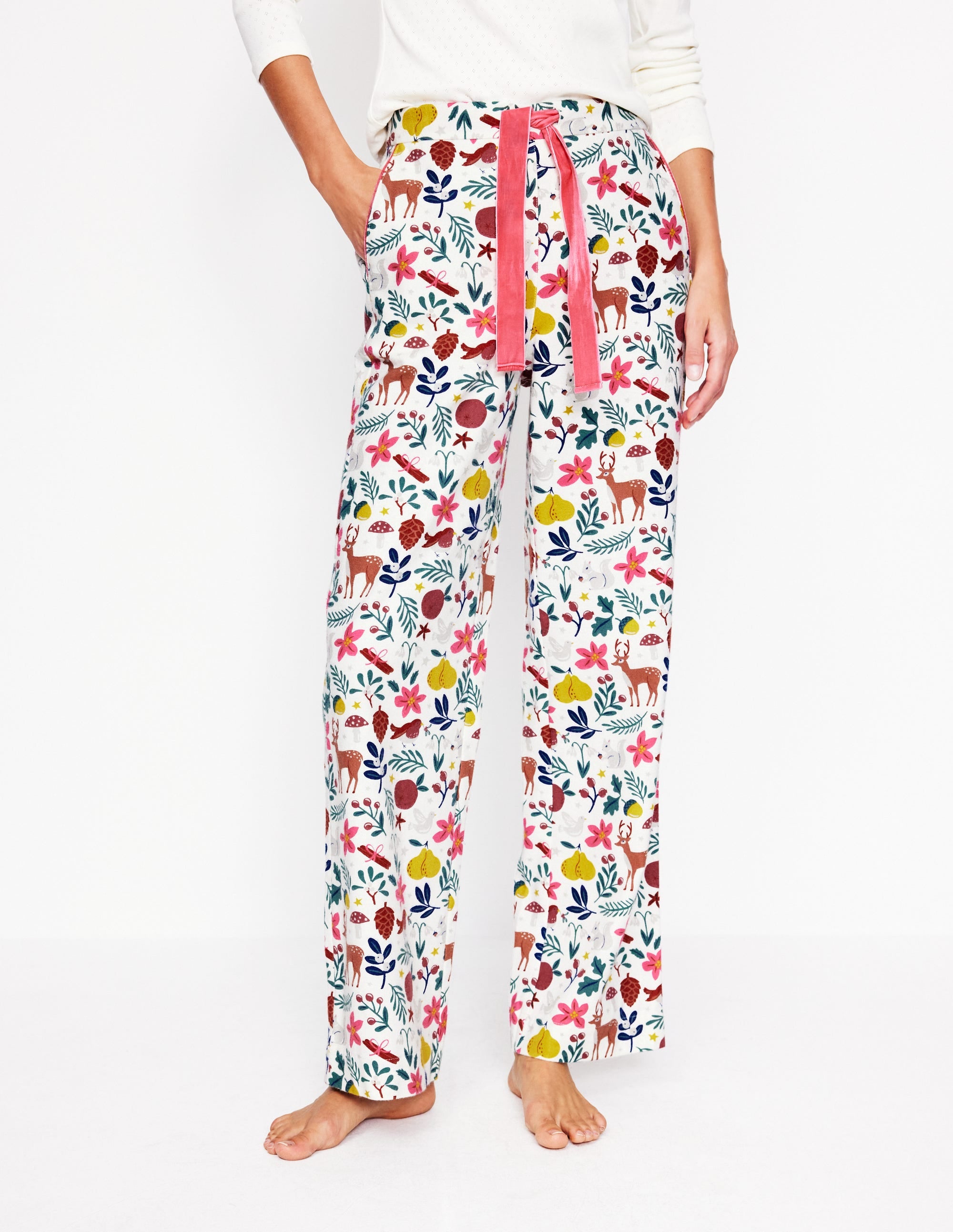 Brushed Cotton Pyjama Trouser-Woodland, Multi - Image 4