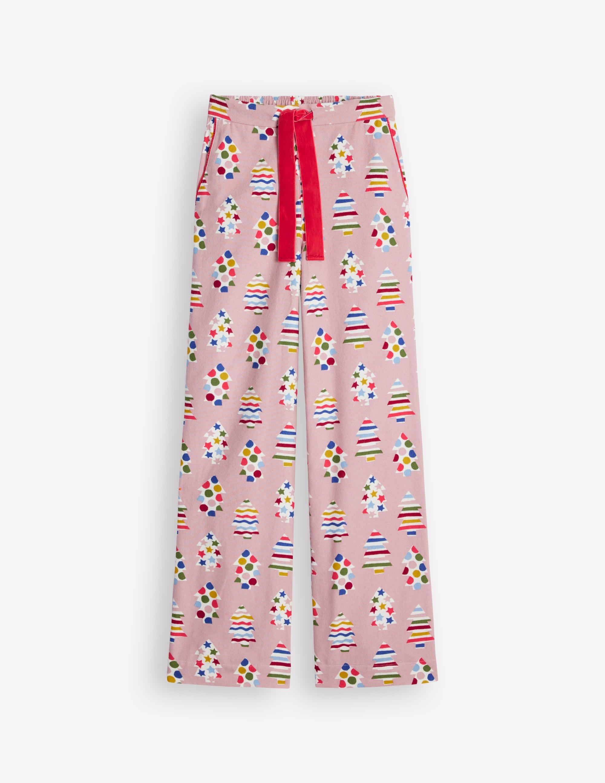 Brushed Cotton Pyjama Trousers-Quartz, Christmas Trees - Image 5