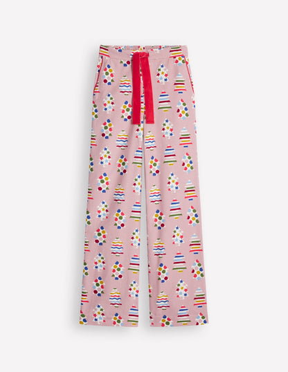 Brushed Cotton Pyjama Trousers-Quartz, Christmas Trees-5