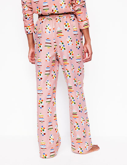 Brushed Cotton Pyjama Trousers-Quartz, Christmas Trees-3