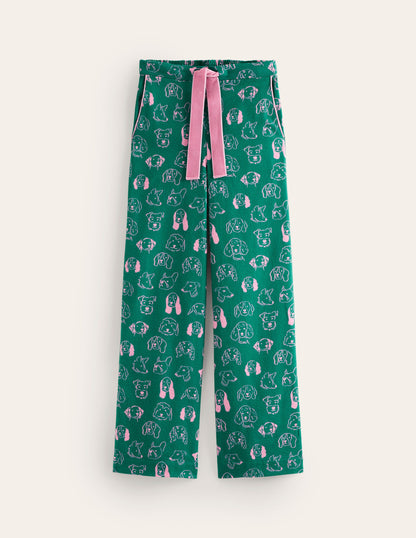 Brushed Cotton Pyjama Trouser-Malachite, Dogs-5