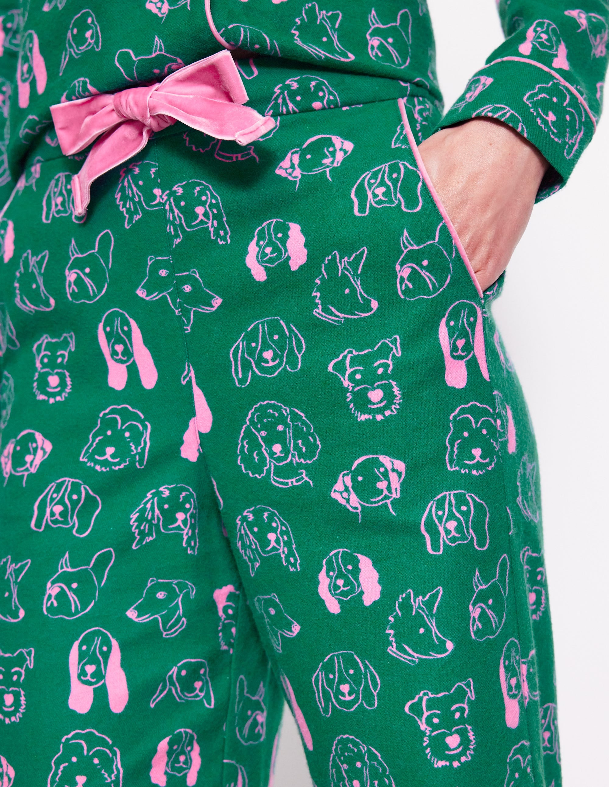 Brushed Cotton Pyjama Trouser-Malachite, Dogs - Image 2