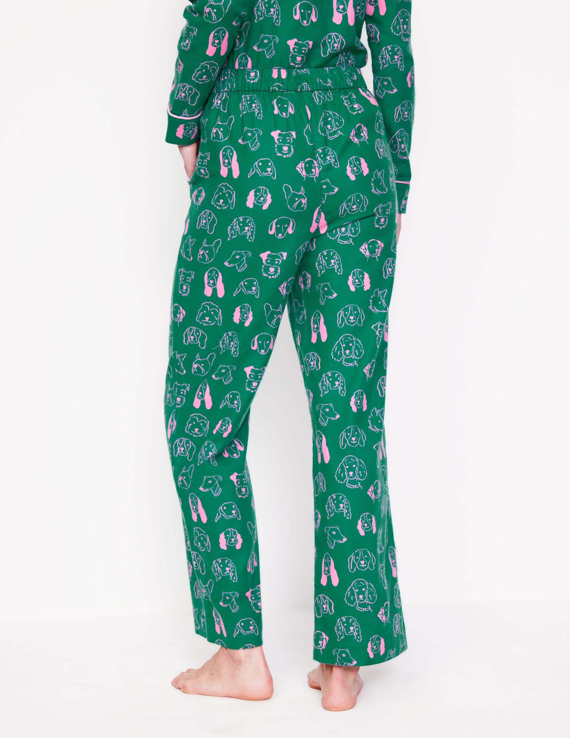 Brushed Cotton Pyjama Trouser-Malachite, Dogs - Image 3