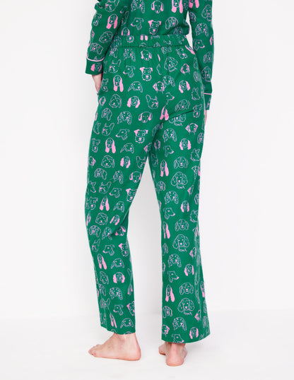 Brushed Cotton Pyjama Trouser-Malachite, Dogs-3