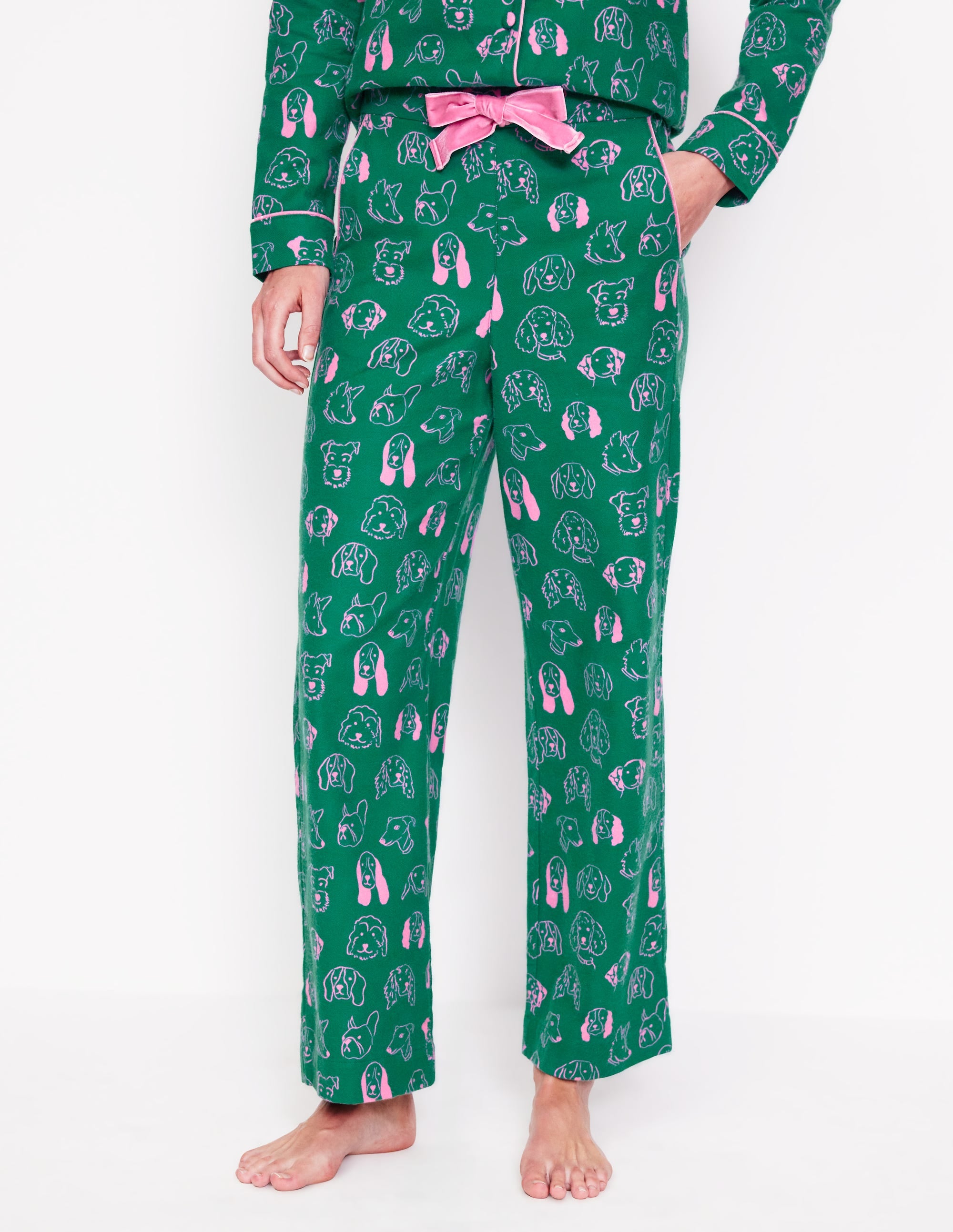 Brushed Cotton Pyjama Trouser-Malachite, Dogs - Image 4
