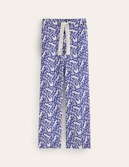 Brushed Cotton Pyjama Trouser-Blue, Woodland Squirrel-7