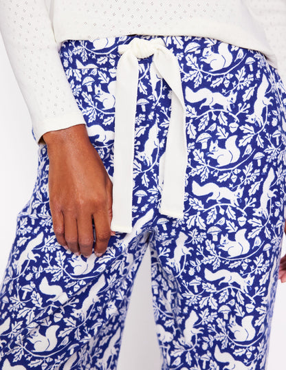 Brushed Cotton Pyjama Trouser-Blue, Woodland Squirrel-2