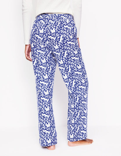 Brushed Cotton Pyjama Trouser-Blue, Woodland Squirrel-3