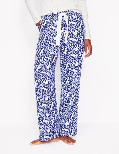 Brushed Cotton Pyjama Trouser-Blue, Woodland Squirrel-4