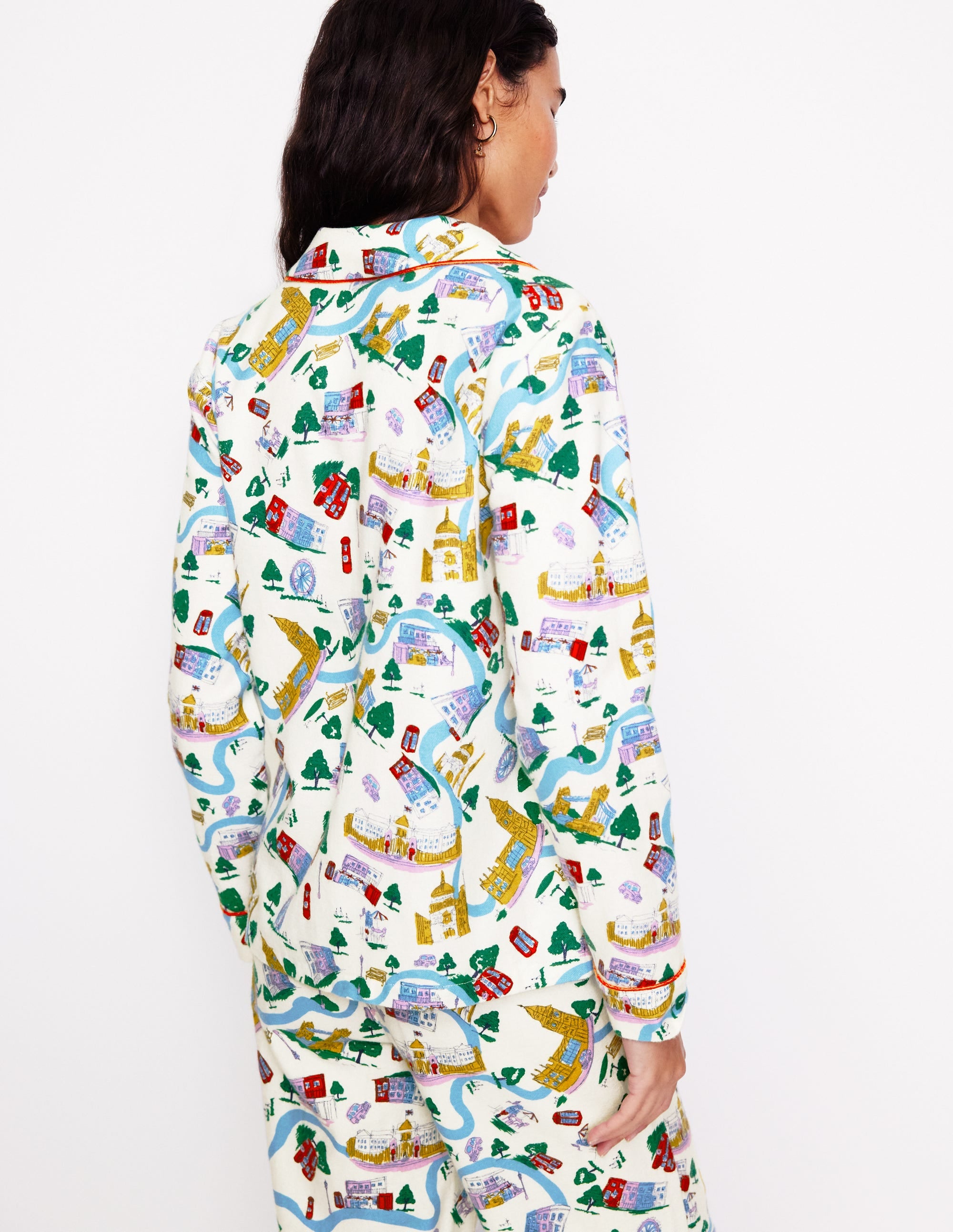 Brushed Cotton Pyjama Shirt-Multi, London Town - Image 3