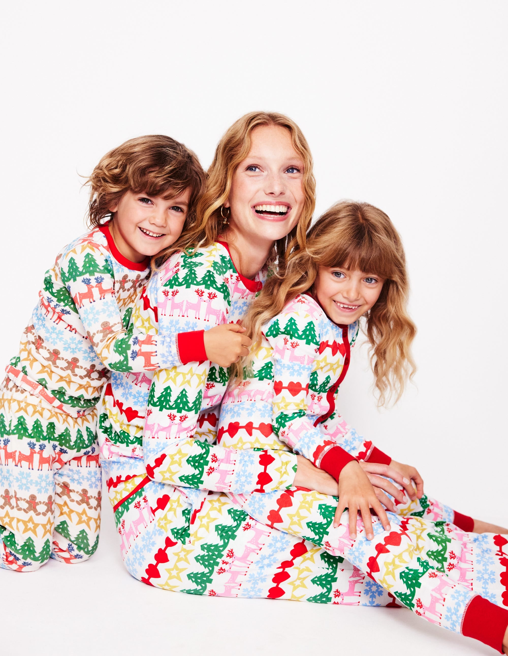 Jersey Pyjama Long Sleeve Top-Multi, Gingerbread Fairisle - Image 6