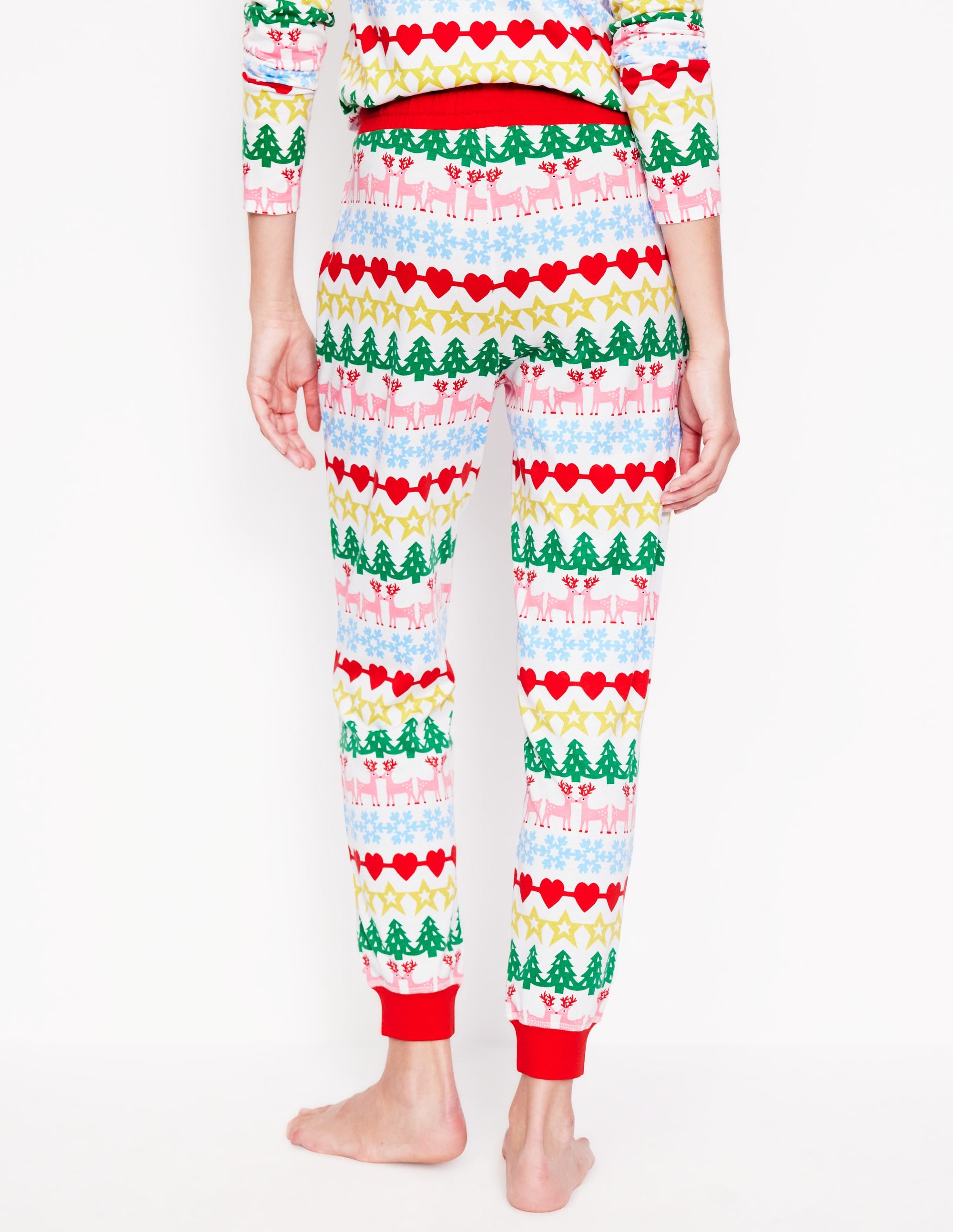 Jersey Pyjama Bottoms-Multi, Gingerbread Fairisle - Image 3