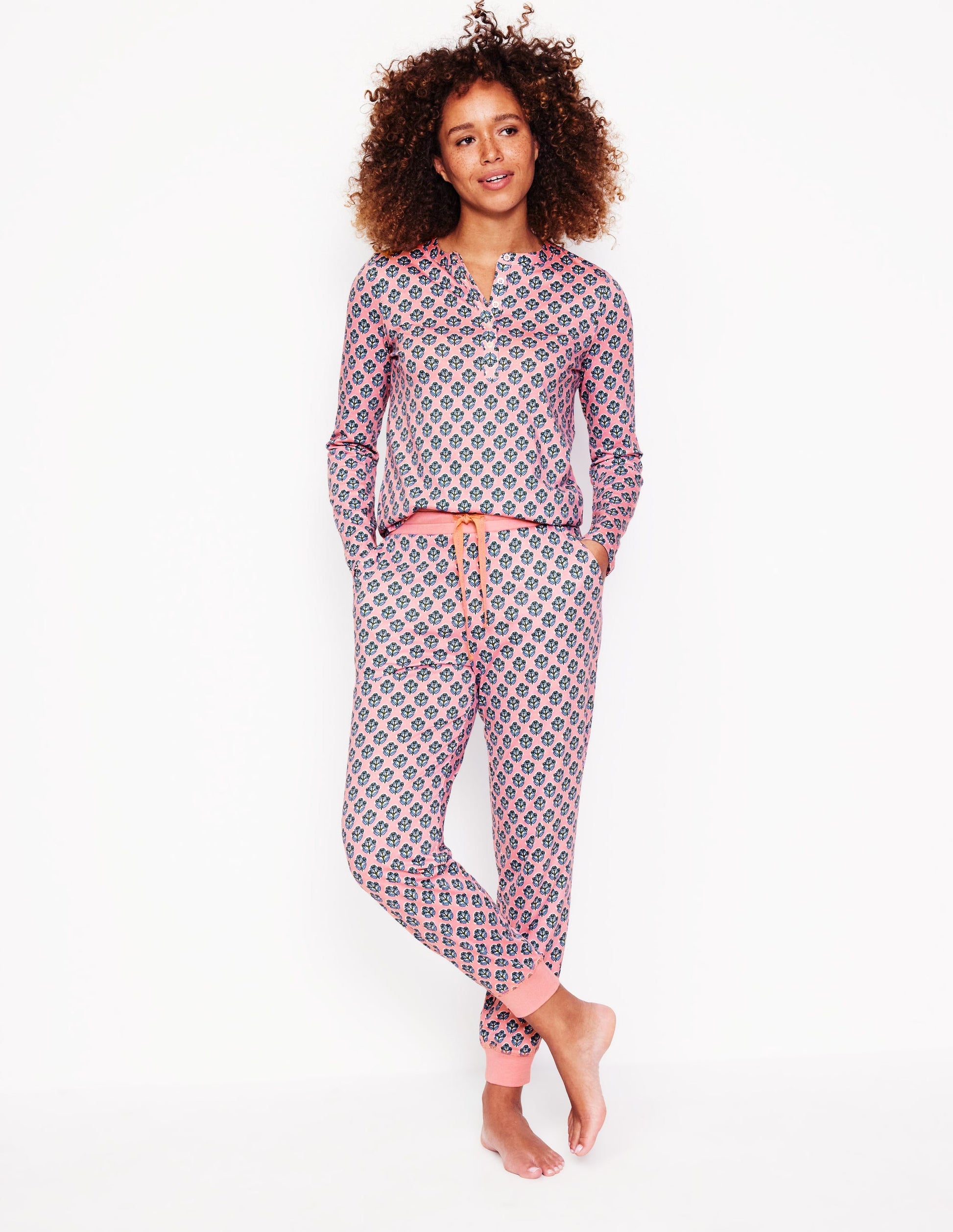 Jersey Pyjama Bottoms-Quartz, Pome Stamp-1