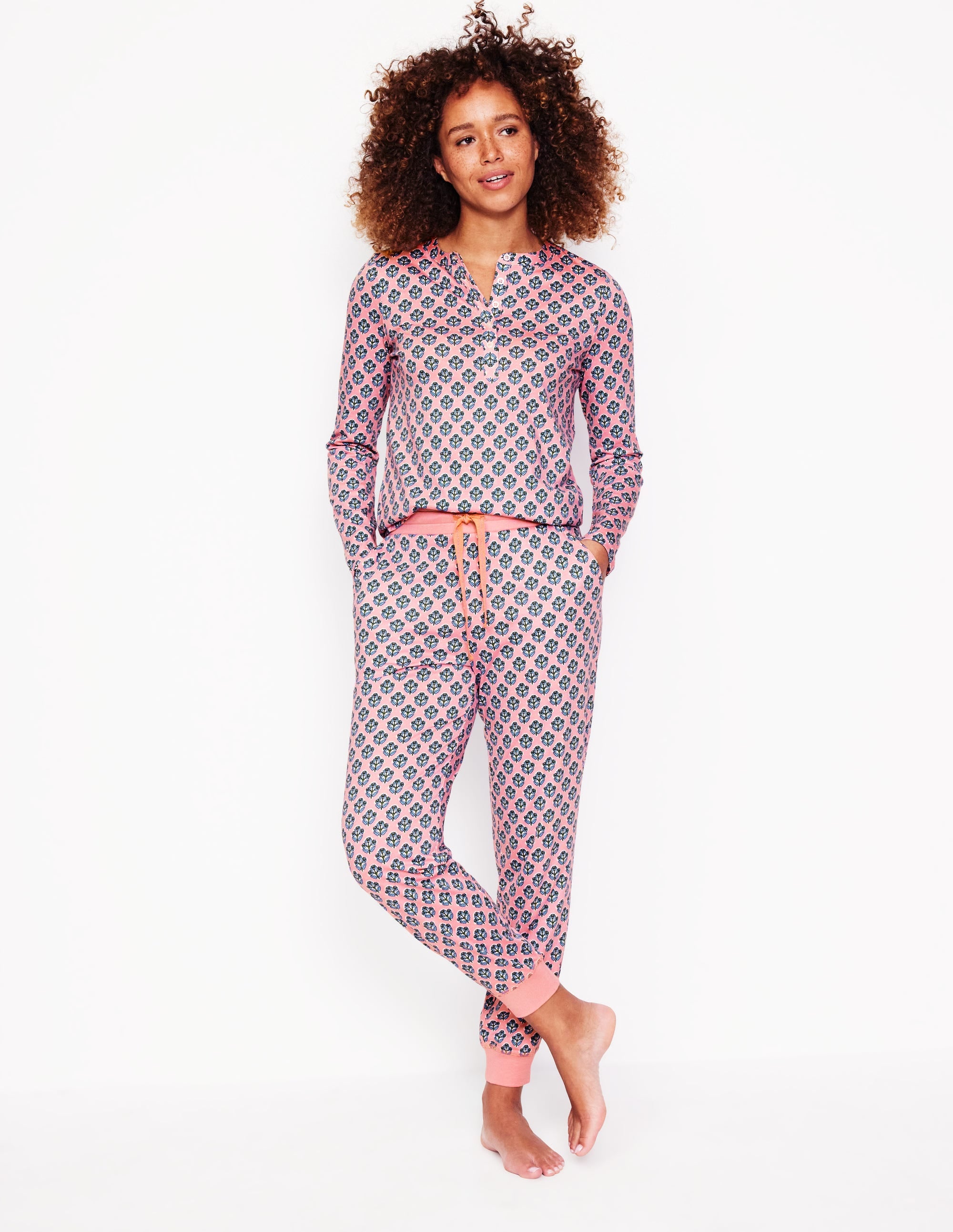 Jersey Pyjama Bottoms-Quartz, Pome Stamp - Image 1