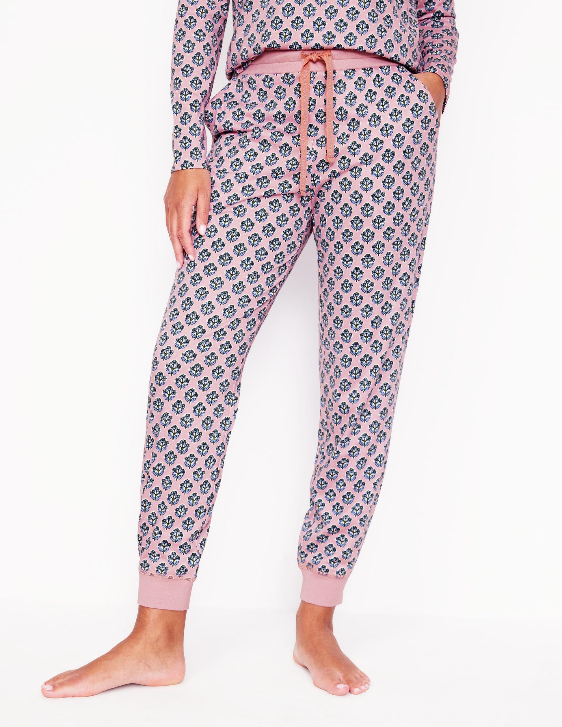 Jersey Pyjama Bottoms-Quartz, Pome Stamp-4