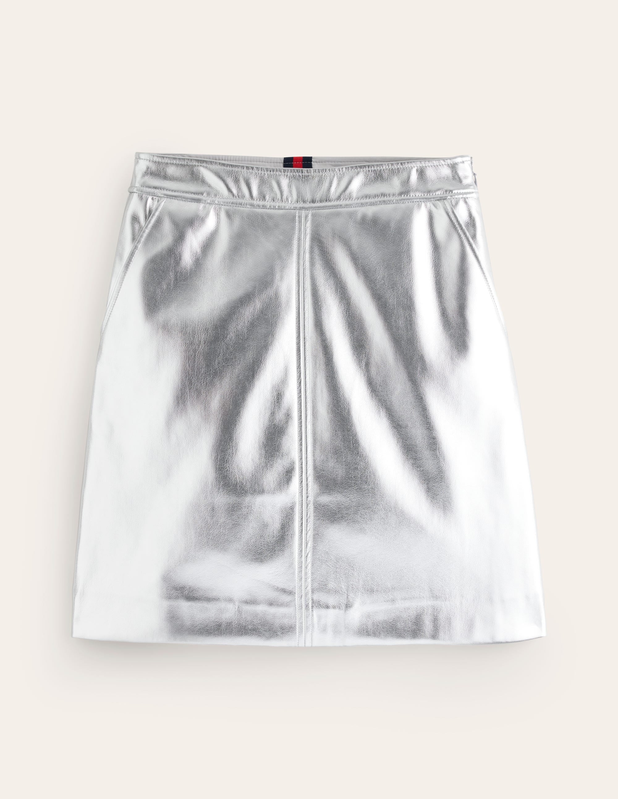 Metallic PU Skirt-Silver - Image 6