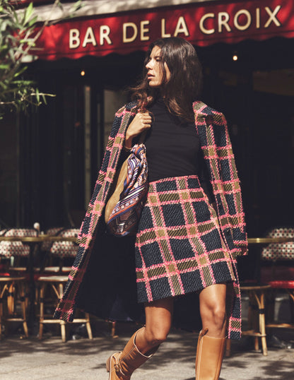 Estella Check Skirt-Pink and Navy Check-5