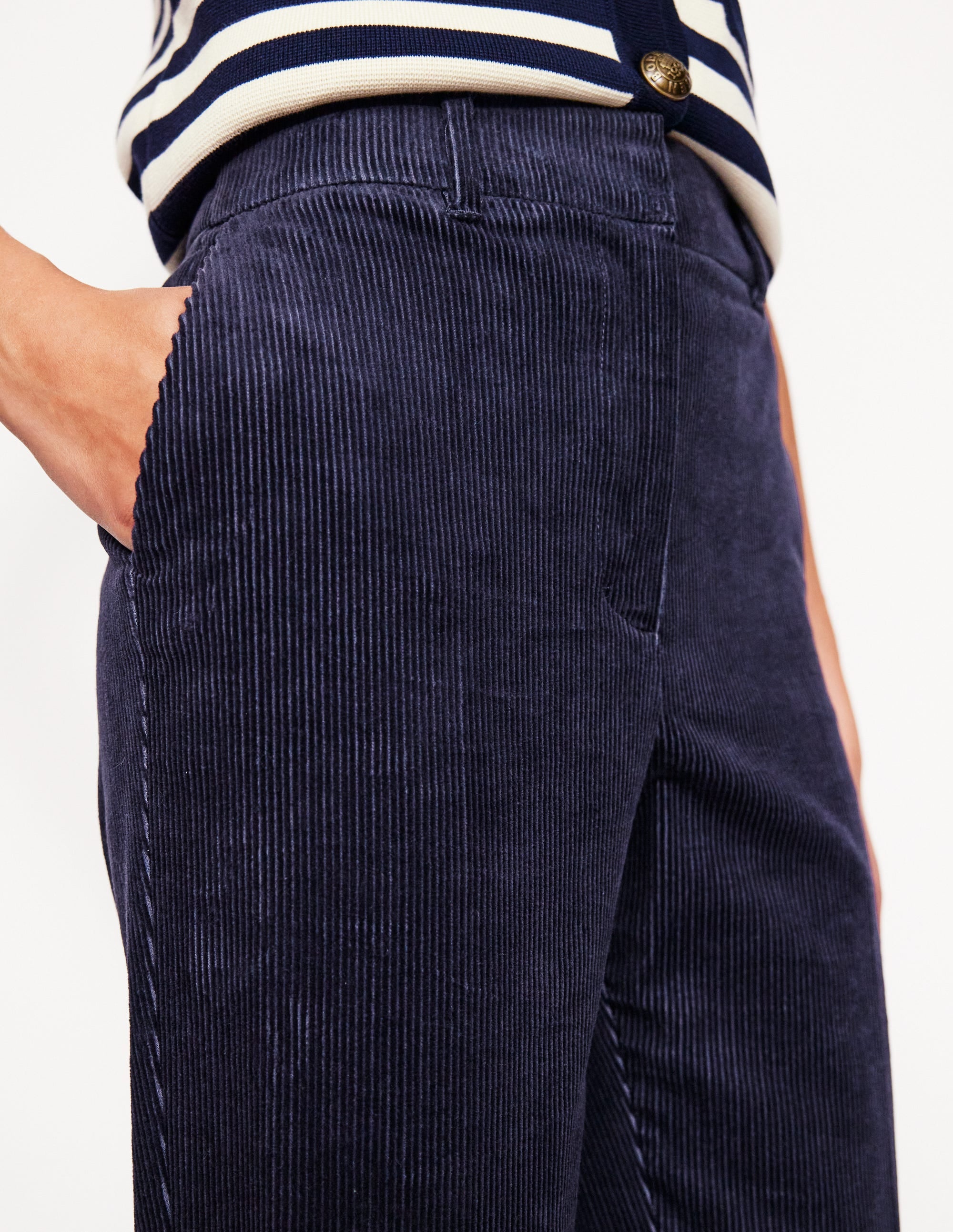 Kew Cord Trousers-Navy - Image 2