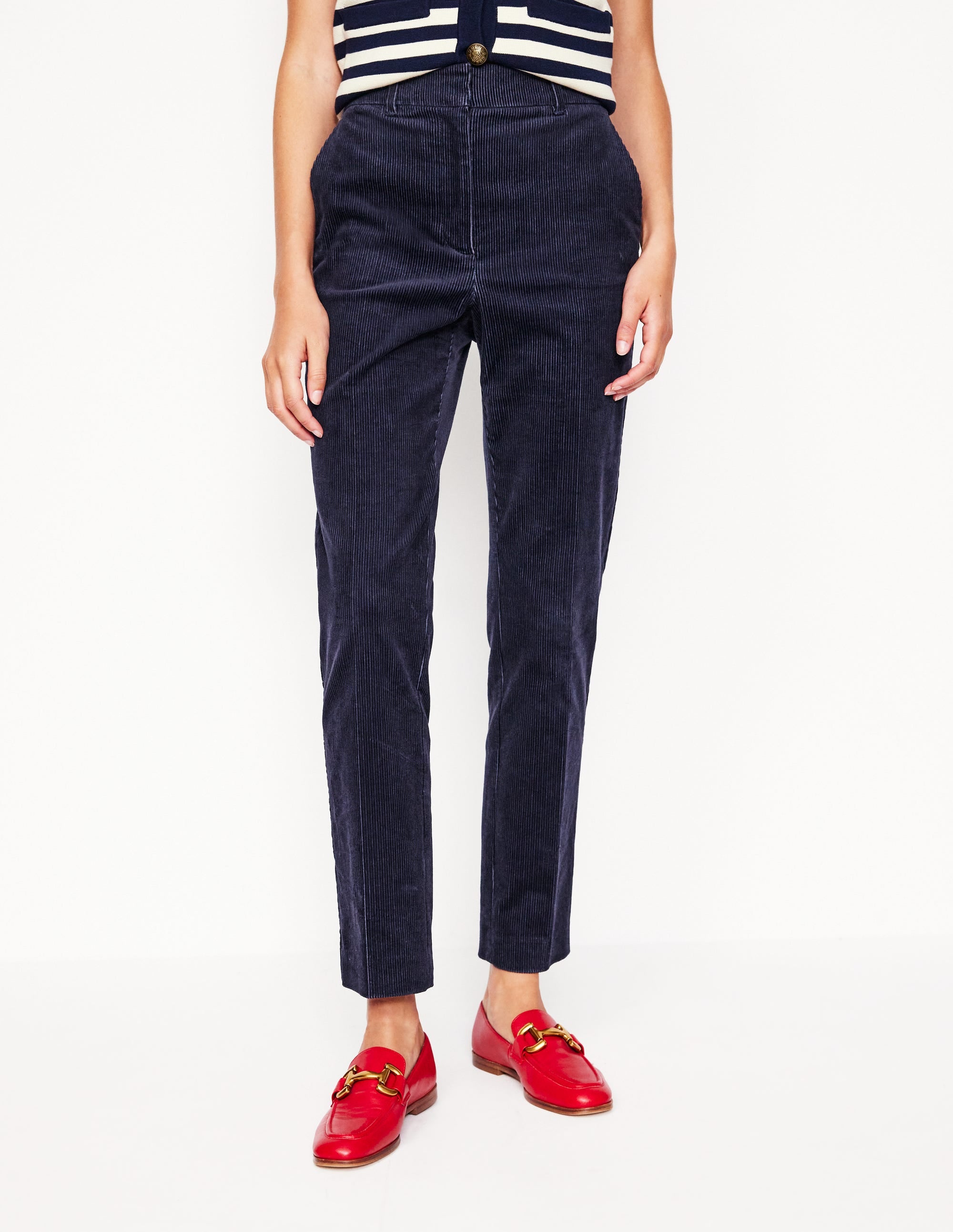 Kew Cord Trousers-Navy - Image 4