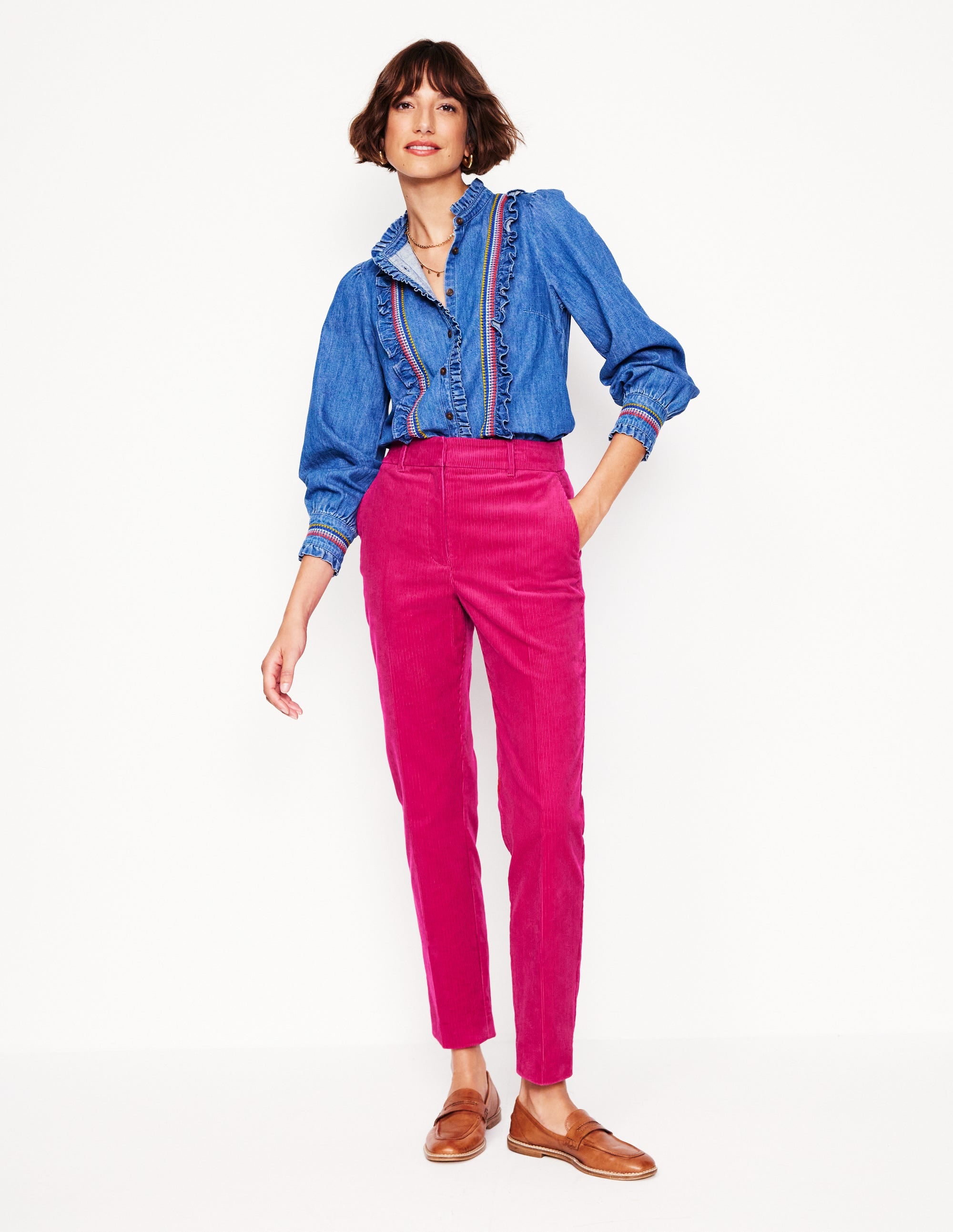 Kew Cord Trousers-Cherry Jam - Image 1