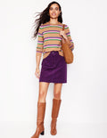 Estella Cord Skirt-Damson