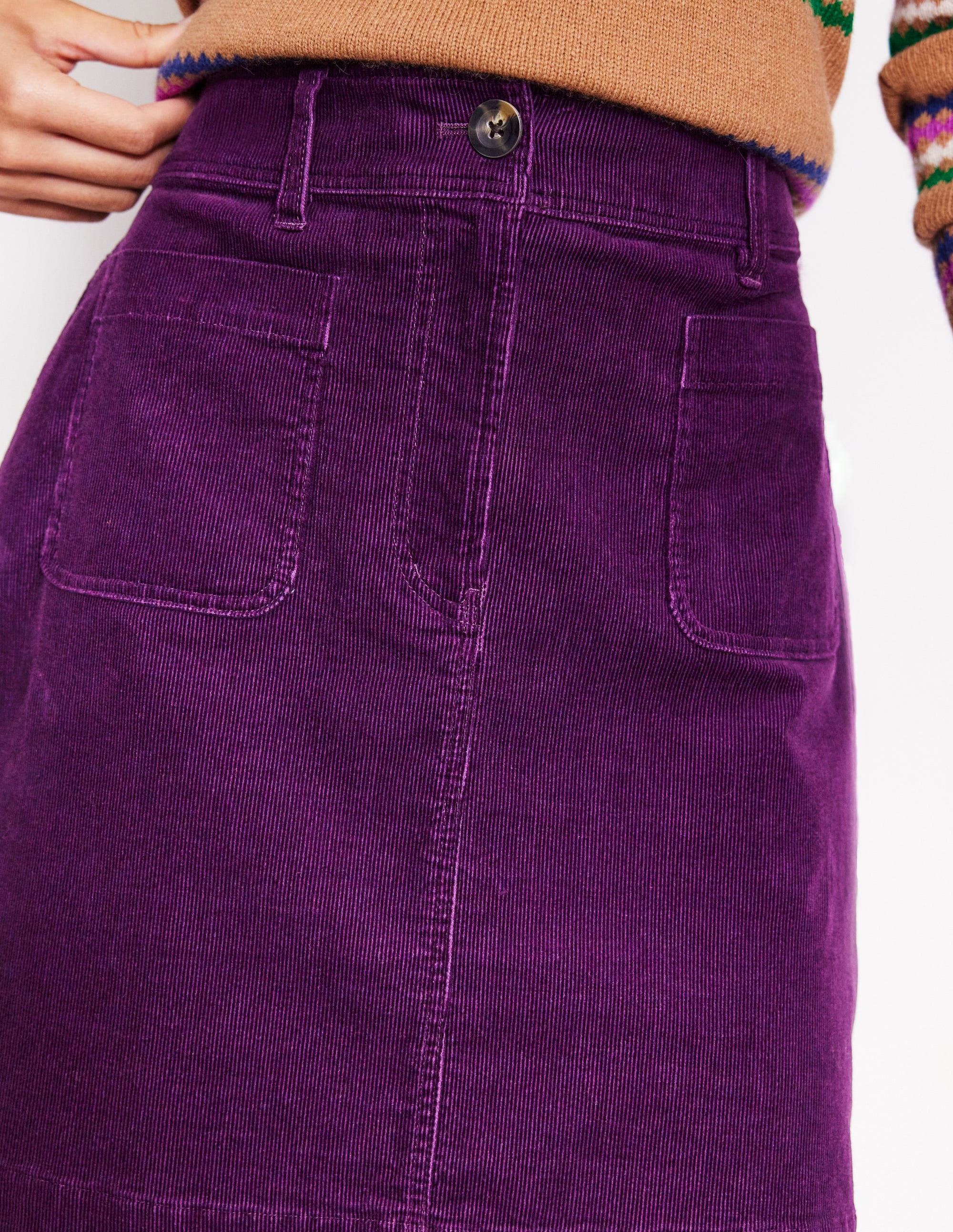 Estella Cord Skirt-Damson - Image 2